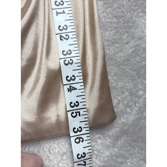 Ruby Rox Champagne Wrap-Front Balloon Hem Tie Dress L Vintage USA Coquette Chic - Picture 10 of 11